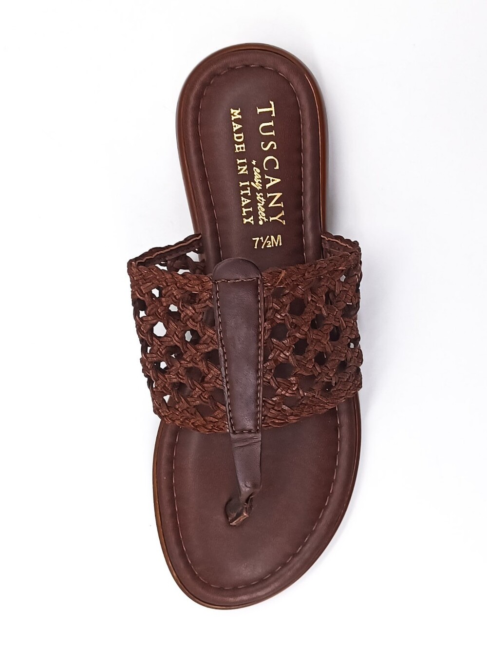 New Italian Women's Tuscany Carlina Mahogany SlipOn Comfort Dress Sandals